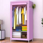 简易衣柜单人双人挂衣橱钢管组装 收纳整理家用简约布衣柜 简约组装