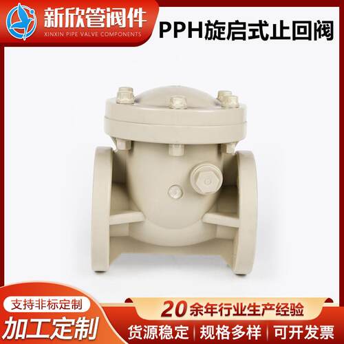 化工管道阀门配件PPH旋启式止回阀多种规格PPH塑料止回阀厂家