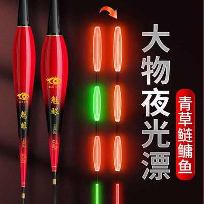 大物夜光鱼漂日夜两用咬钩变色醒目加粗远投矶钓大物青草鲢鳙浮漂