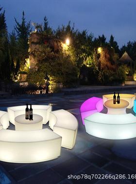 LE酒D发家具七光彩弧凳商场休息椅KTV户外防水长条凳形XVG子个性