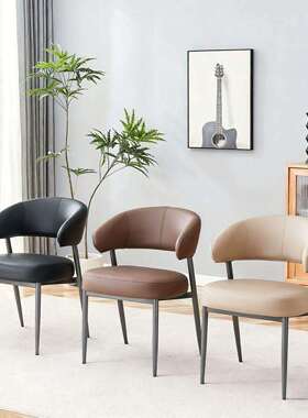 椅轻奢弹椅家用高档餐椅餐现代舒适餐桌椅子北欧簧简约休闲背QUN