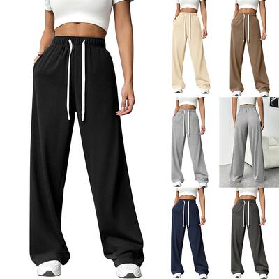 Women's Lined Sweatpants High Waisted Baggy Wide Leg Sweat