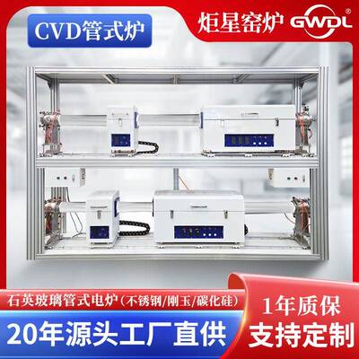 CVD双层滑动管式电炉区间加热滑动模块气相沉积化学实验室设备