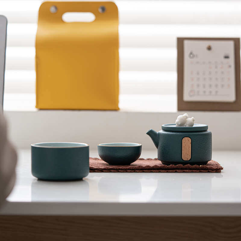 陶瓷快客杯一壶二杯便携式旅行茶具小套装户外旅游单人泡茶壶茶杯,餐饮具,旅行茶具,淘宝优惠券,粉丝福利购,淘宝优惠卷