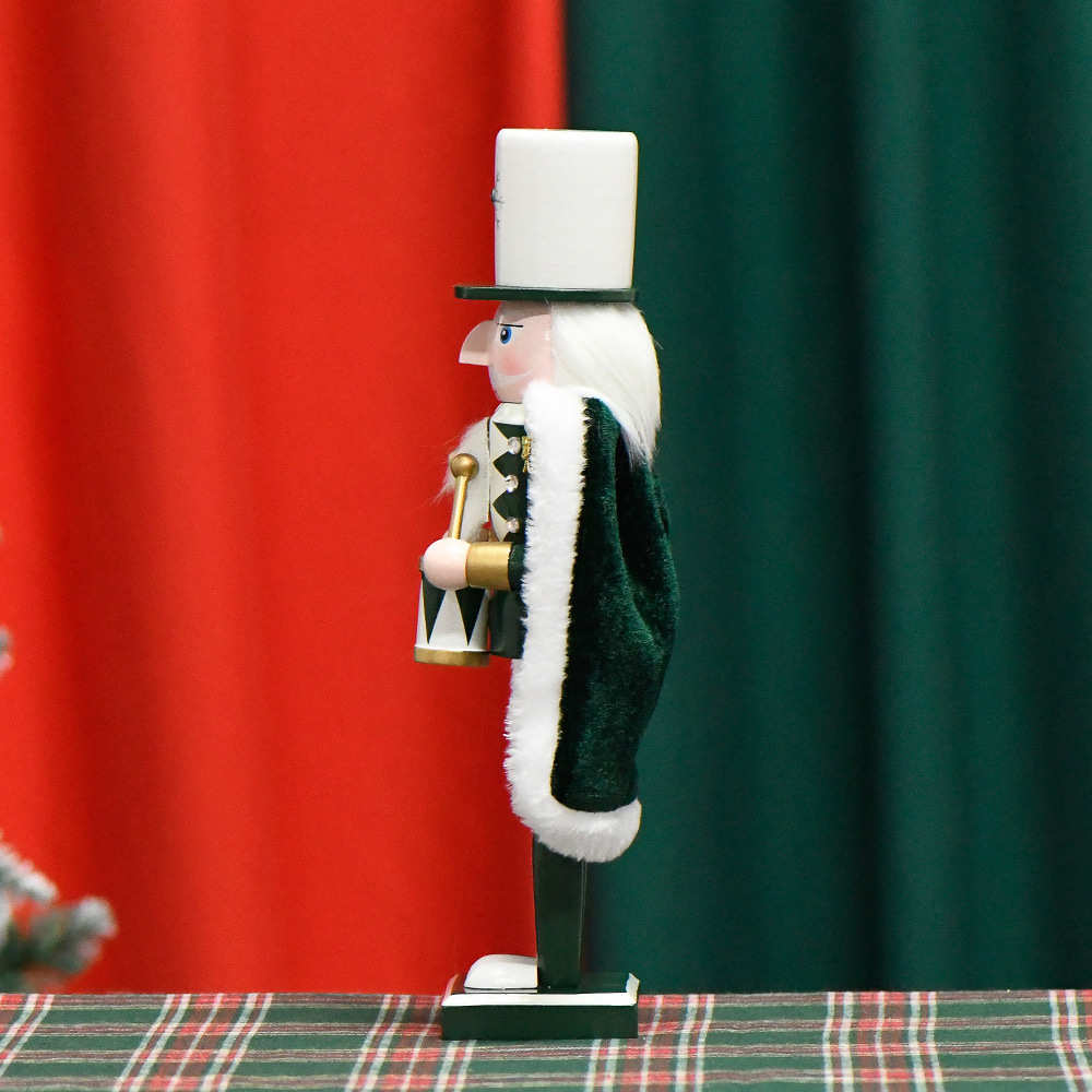 12inch上新30CM绿色披风鼓兵胡桃夹子圣诞装饰品摆件桌面圣诞节