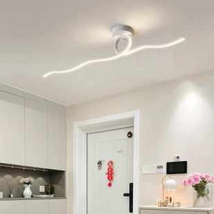 走廊过道灯现代简约入户门厅灯北欧楼梯阳台玄关衣帽间长条吸顶灯