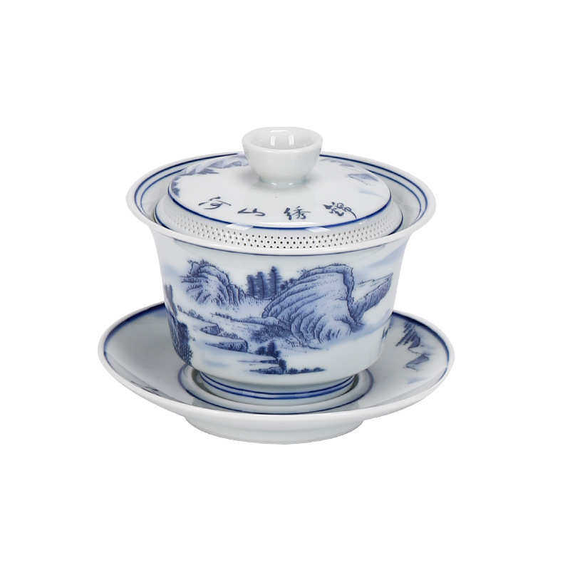 白瓷功夫三才盖碗自带过滤青花悬停盖碗敬茶茶碗茶室品茗茶杯茶器,餐饮具,盖碗,淘宝优惠券,粉丝福利购,淘宝优惠卷