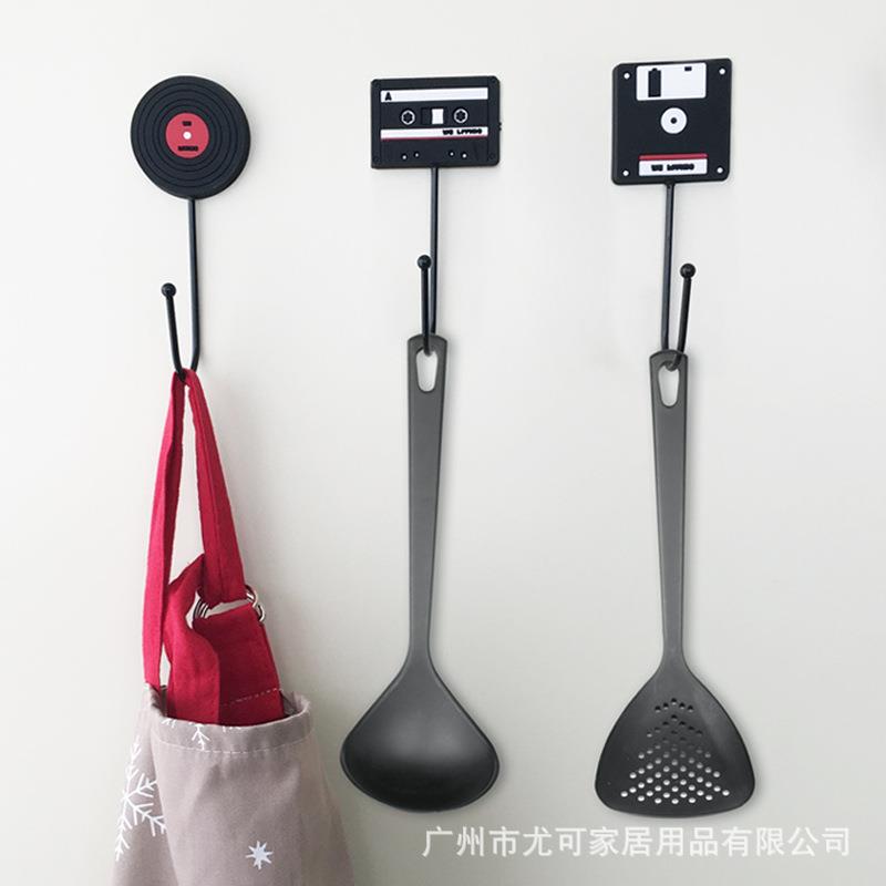 极简日韩工业风 创意家居免钉复古挂钩 浴室厨房门后黏胶挂衣钩