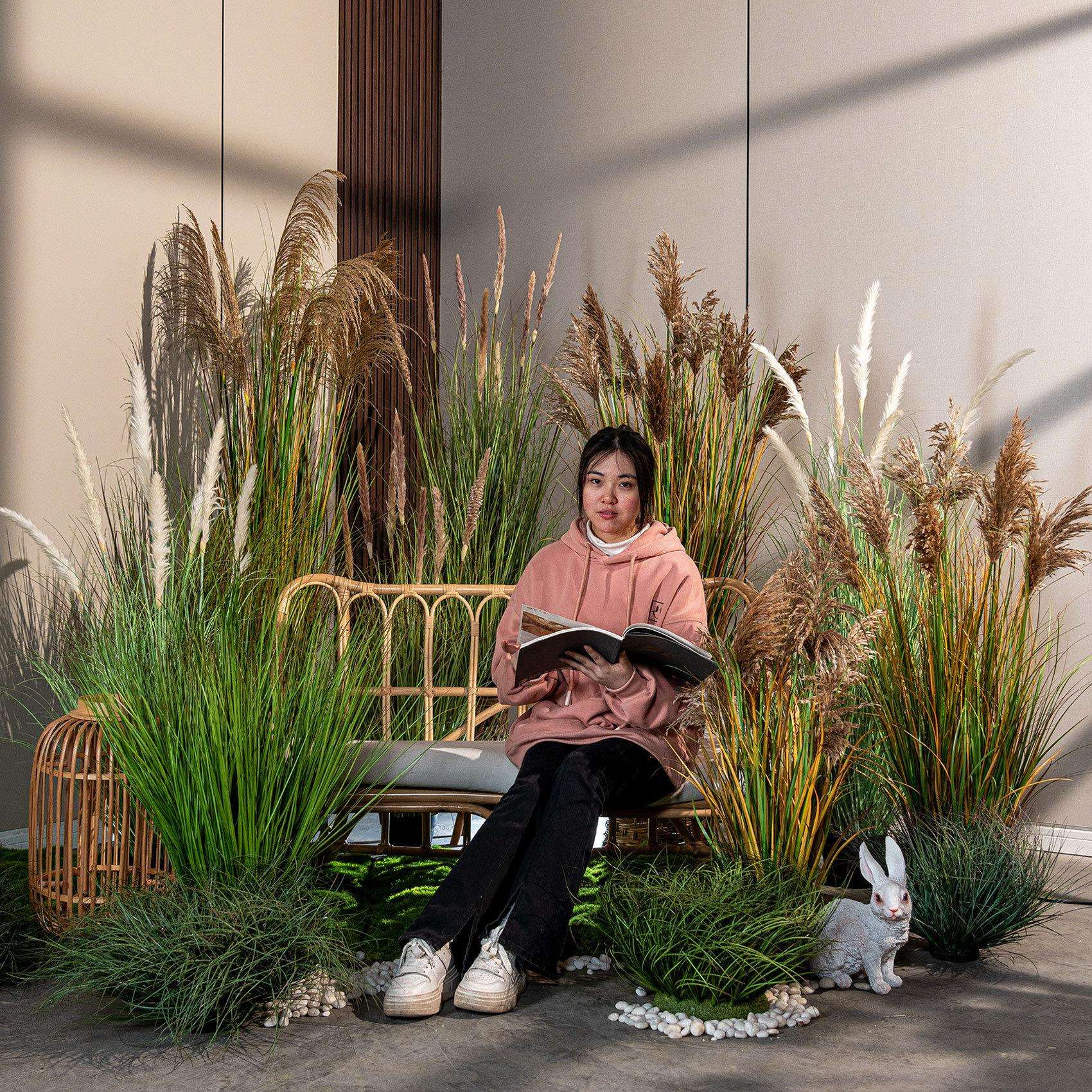 仿真植物天然芦苇盆栽家居客厅摆件仿真狗尾巴草室内橱窗造景装饰