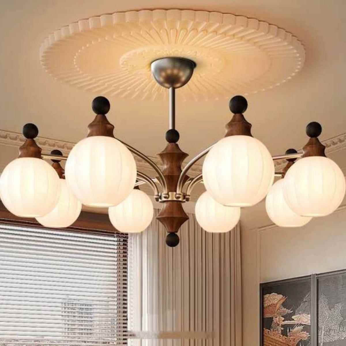 法式中古风客厅吊灯复古2024新款新中式灯饰感设计师灯具