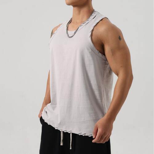 Hole breaking sports vest for men's fitness training,