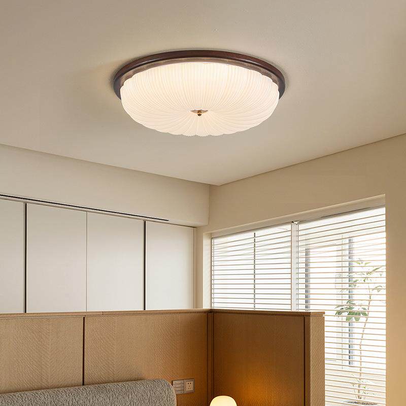 卧室XOB吸顶灯奶油风全简l约复古客书房间ed灯光谱护厅眼圆形儿童