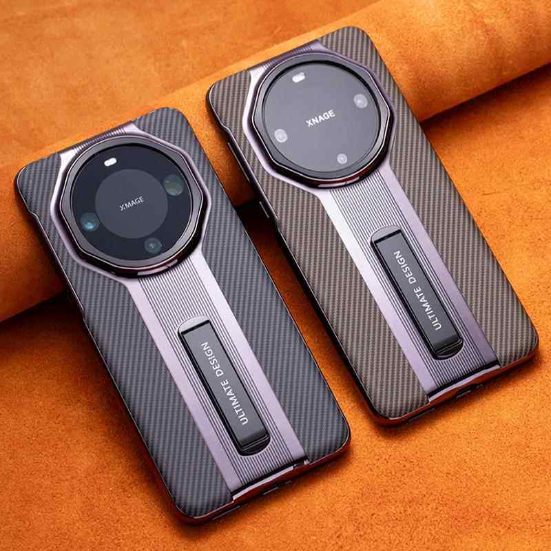 原装正品适用华为mate60pro高端皮革手机壳mate60支架保护套高端轻奢商务男士mate60RS镜头加高防磕全包防摔