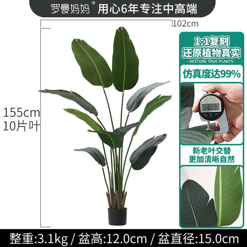 北欧旅人绿植物假龟背竹代发盆栽植盆景蕉装饰摆件客厅落地大型