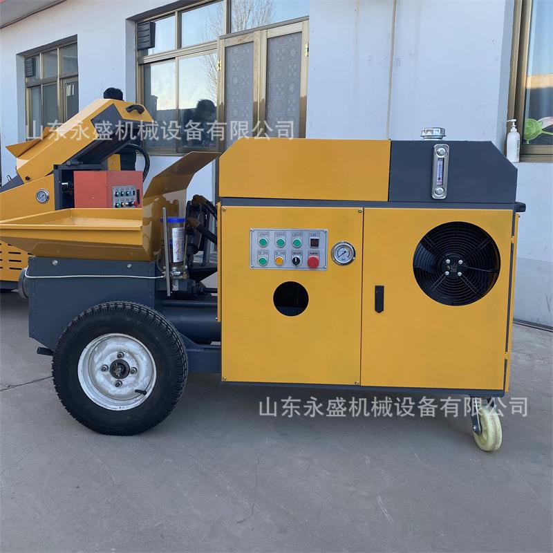 卧式混凝土输送泵15kw小型二次构造浇筑泵柴油液压细石输送泵