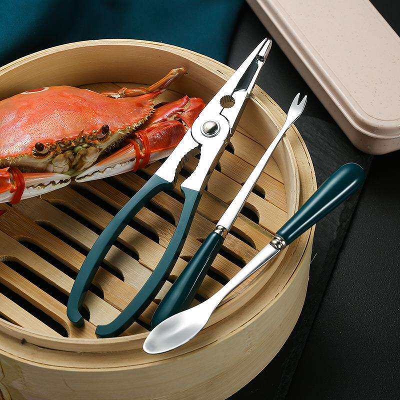 吃蟹工具蟹八件家用拆螃蟹工具吃蟹神器大闸蟹工具蟹针蟹夹螃蟹钳