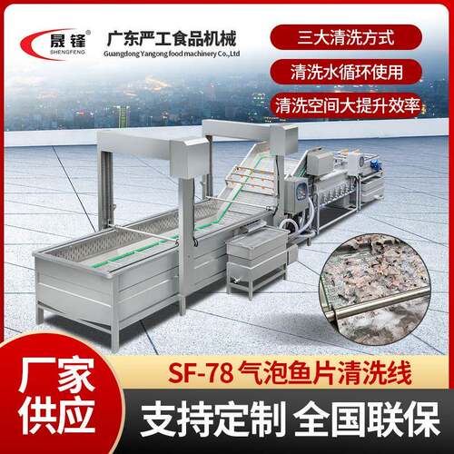 鱼肉鱼片清洗设备厂家可提升式气泡清洗机全自动食品级高效
