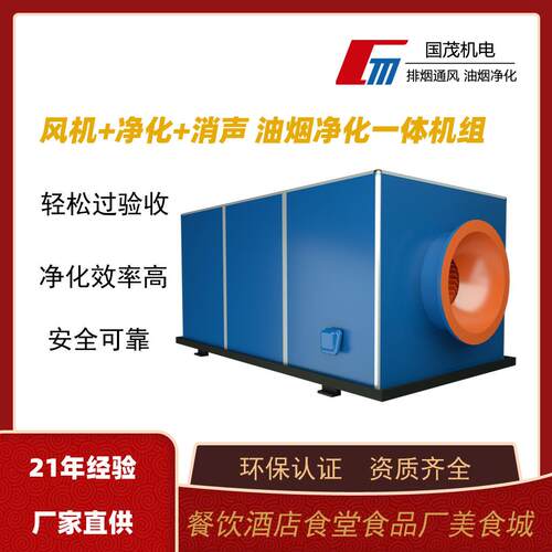 厂家直供油烟净化一体机厨房酒店餐饮商用食堂油烟净化器效率高