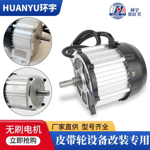 电动三轮车电机永磁直流无刷设备改装皮带轮48v24v60v500w电动机