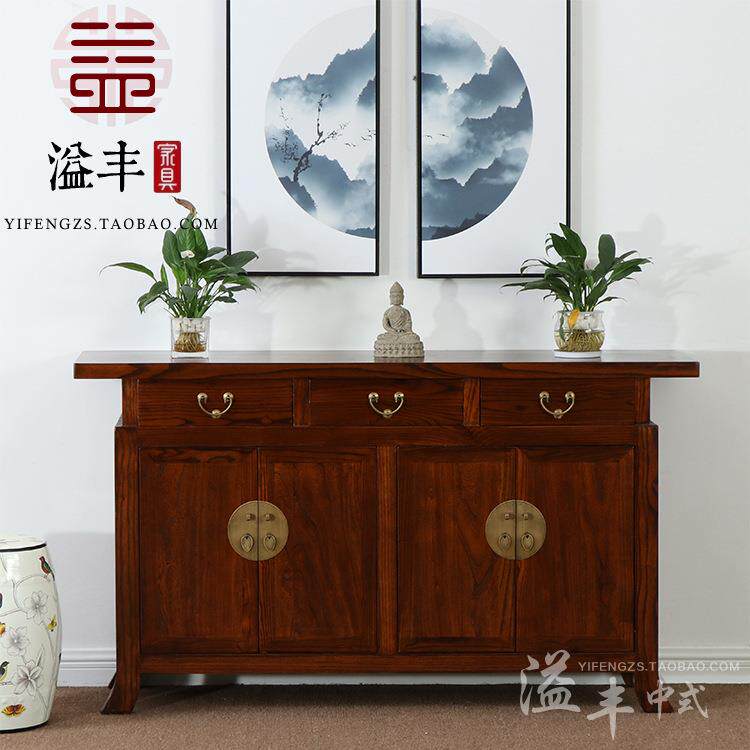 新中式实木入室玄关厅间鞋柜储物柜现代中式禅意简约餐边柜隔断柜