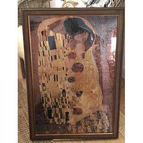 拼图框1000片实木画 画框定制覆古相框装饰画 画框300500片做旧挂