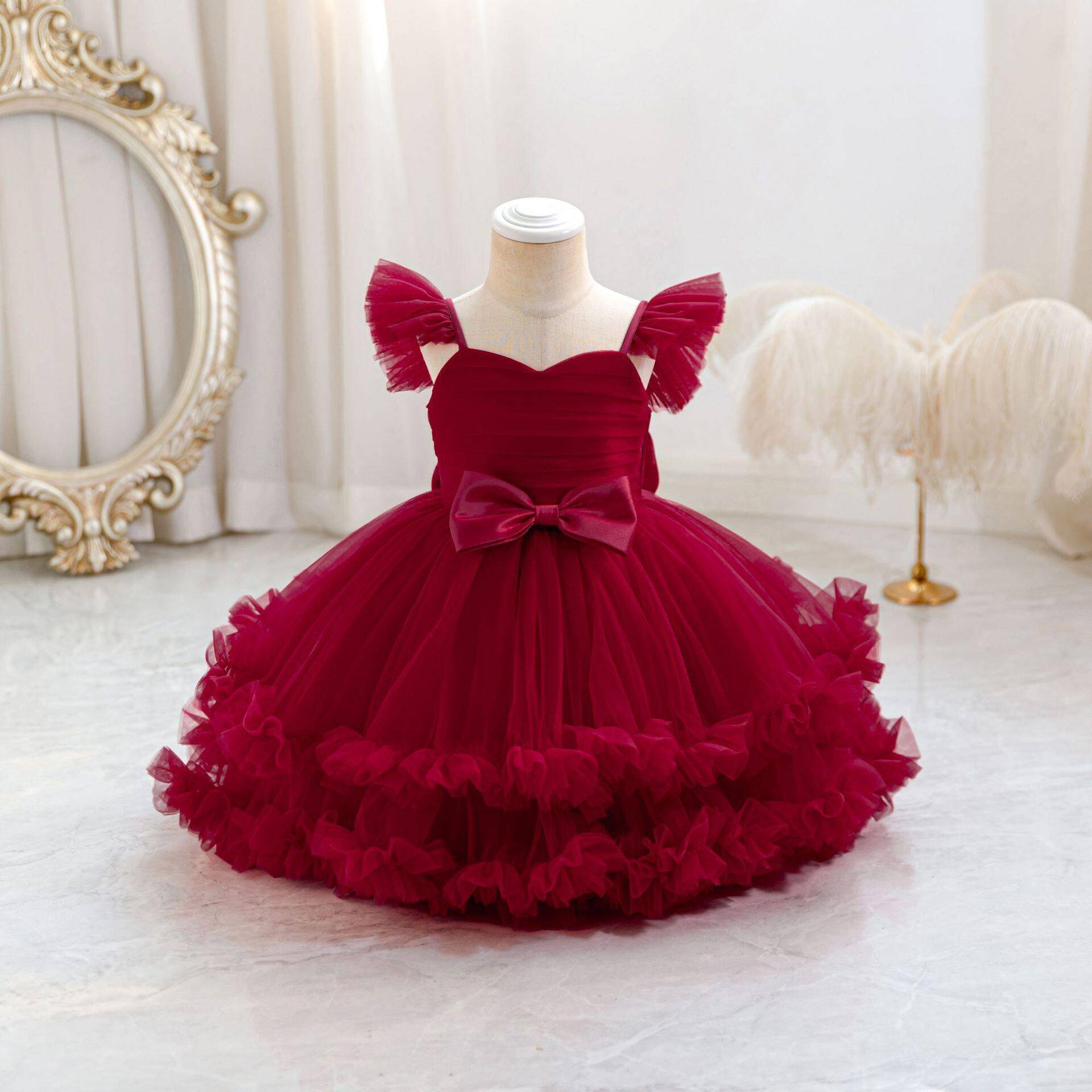 pink baby girl clothes toddler outfit big bow tulle