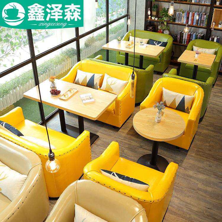欧式威士忌吧沙发复古酒吧清吧音乐餐吧卡座桌椅咖啡厅桌椅组合
