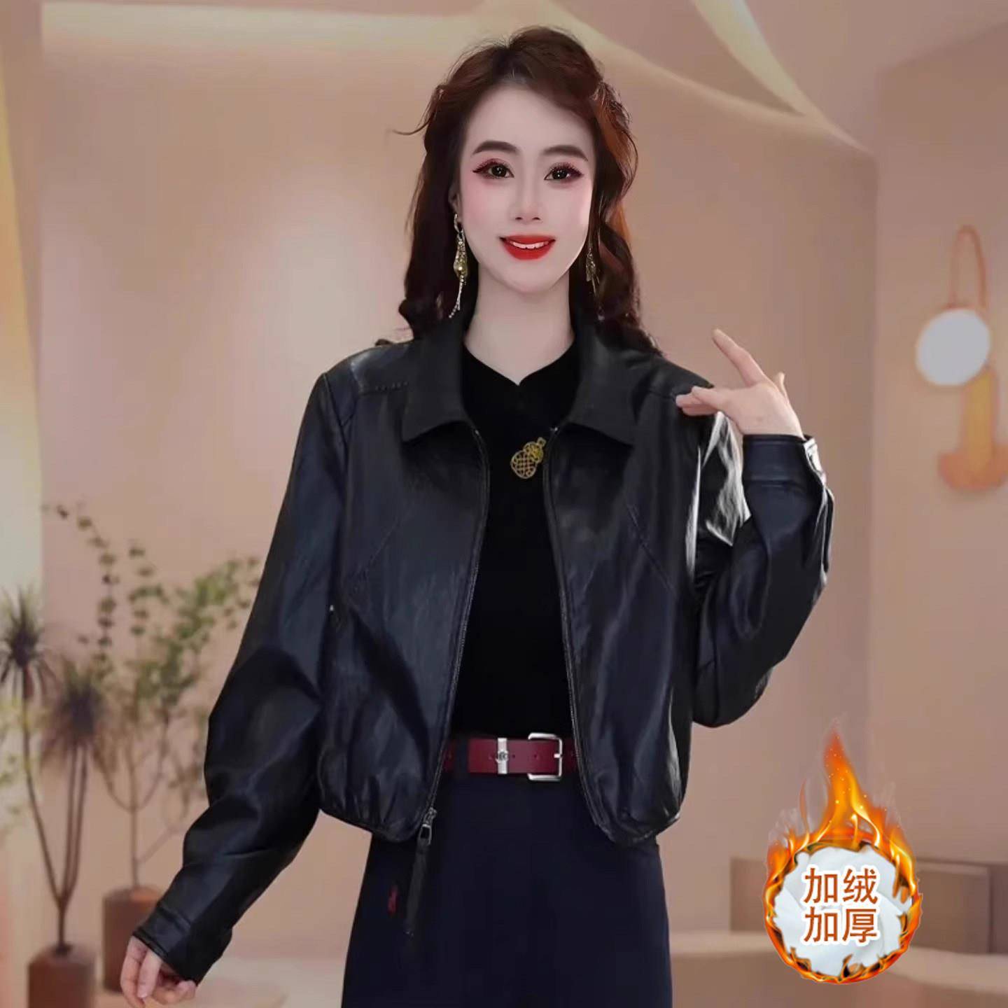 极速春秋美式复古休闲皮衣外套女士新款酷飒风机车服气质百搭夹克
