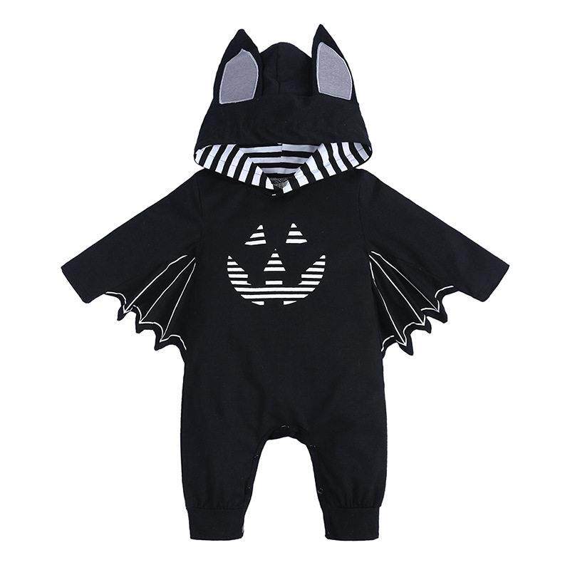 Halloween Baby Little Bat Hooded Long Sleeve Romper