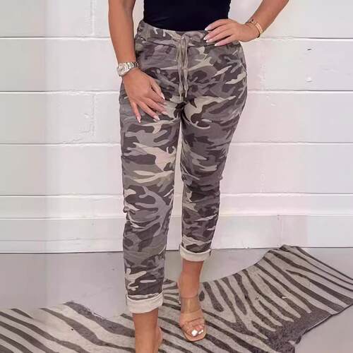 Printed high waisted plus size sweatpants for women