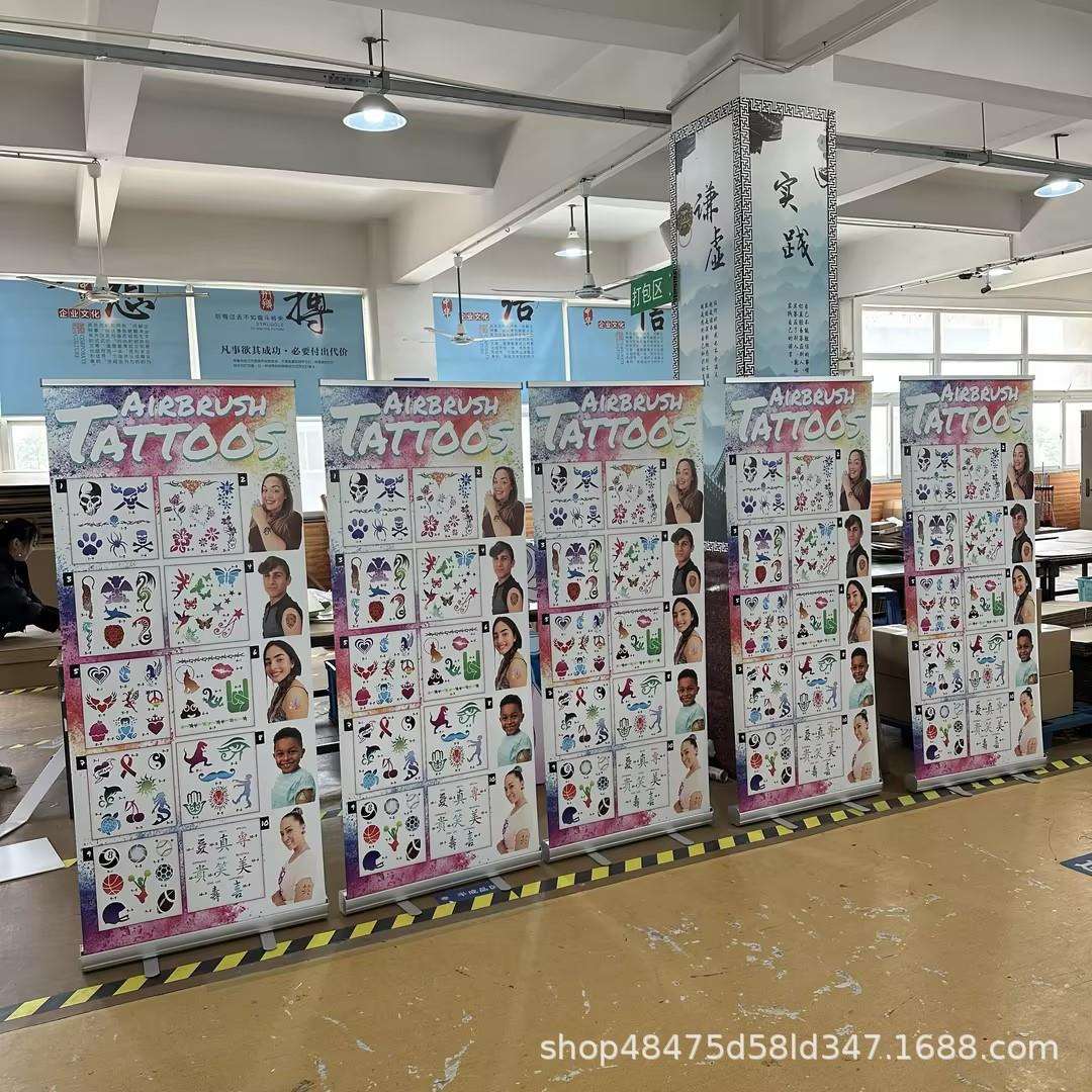 广告喷绘写真门型展架易拉宝画面制作户外展示架厂家批量加工制作