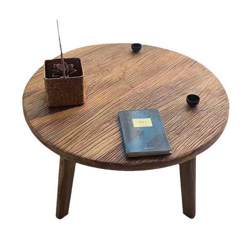 老榆木圆桌实木矮桌喝茶桌家用阳台塌塌米炕桌禅意看书圆形小茶桌,商业/办公家具,茶几,淘宝优惠券,粉丝福利购,淘宝优惠卷