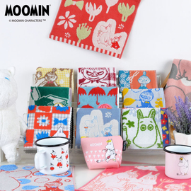 MOOMIN姆明卡通图案手帕可爱纯棉柔软儿童擦脸小毛巾全棉A类方巾