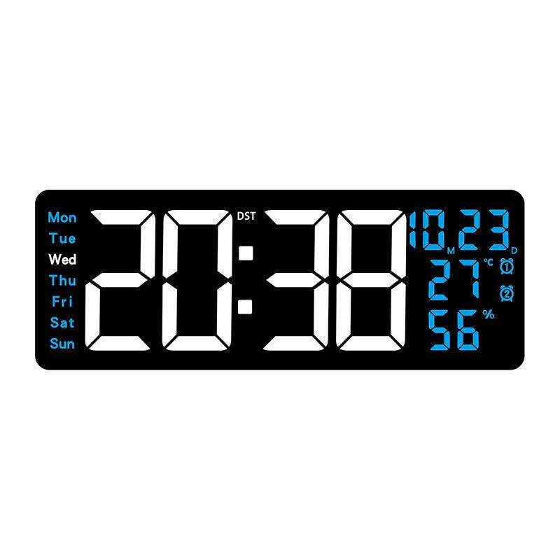 新品大尺寸客厅挂钟多功能LED时钟温湿度电子钟倒计时器6670