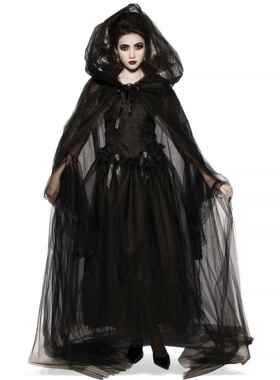 Halloweencosplay costume black cape cloak万圣节黑色斗篷披风