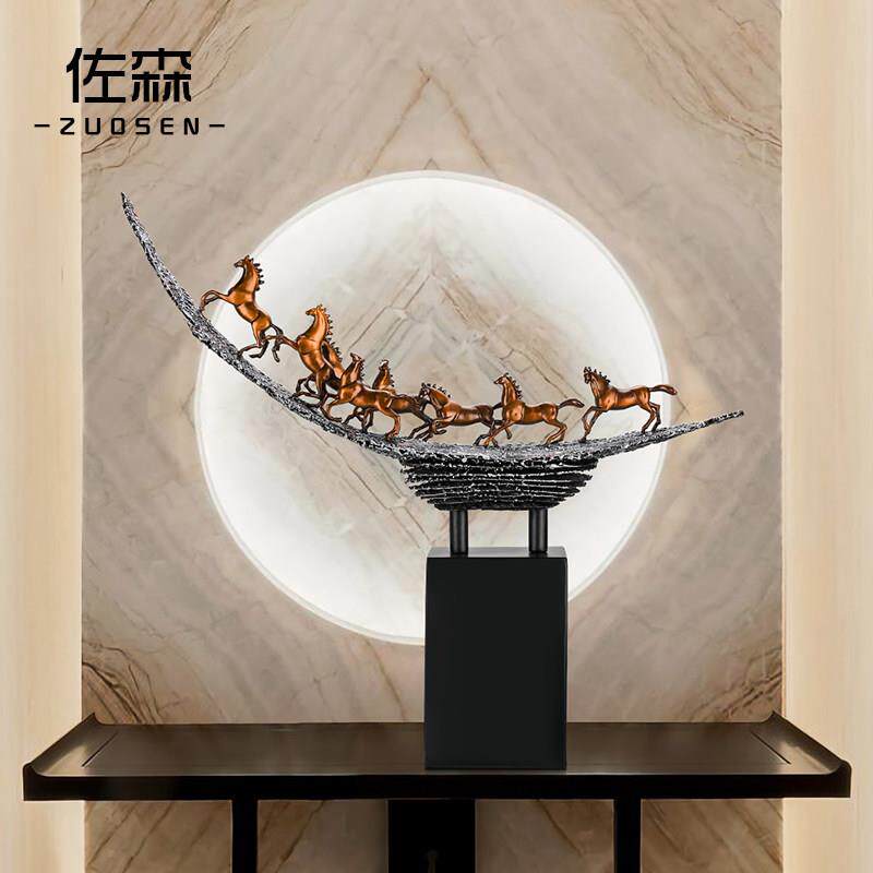 佐森 八骏雄风 铜马摆件客厅玄关饰品办公室桌面定制公司开业礼物