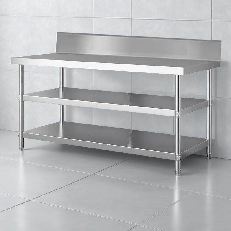 可定制304实厚0.8不锈钢新款带挡板二三层工作台收纳架厨房灶台架,家装主材,商用厨房操作台/工作台,淘宝优惠券,粉丝福利购,淘宝优惠卷
