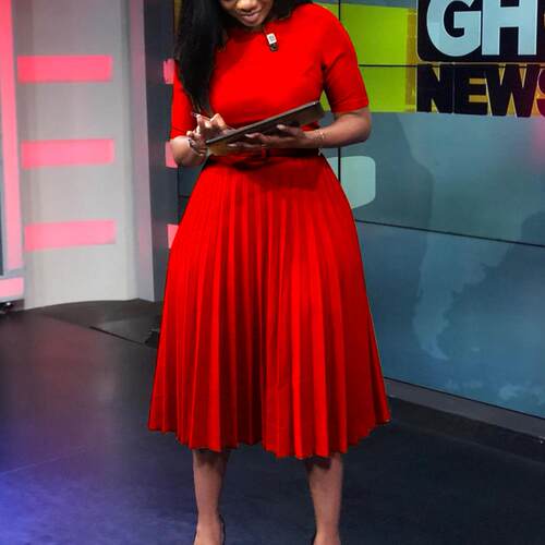 Large size women's high waisted pleated dress with belt