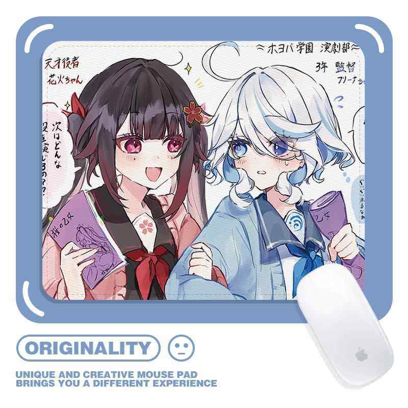 鼠标垫小号原神星穹铁道芙宁娜花火锁边宿舍电脑桌垫水洗加厚耐磨