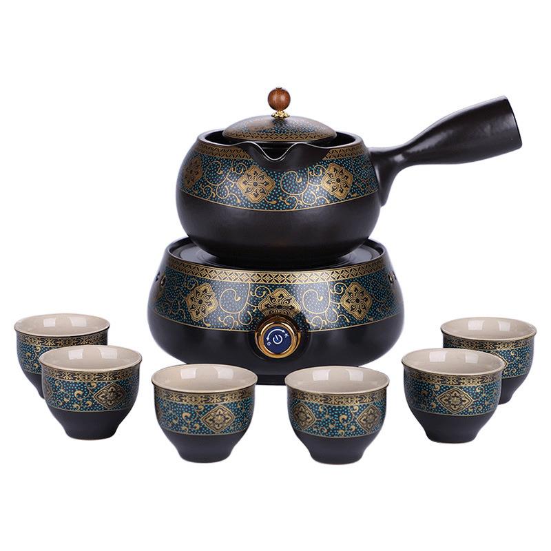豪峰蒸煮汽茶器煮茶炉茶具套家用全自BZZ动茶泡茶壶壶陶瓷装电陶