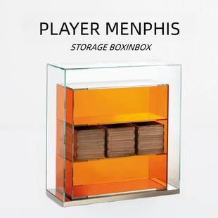 意式 玻璃陈列柜落地桌面书架收纳柜手办展示书柜多层置物玄关柜