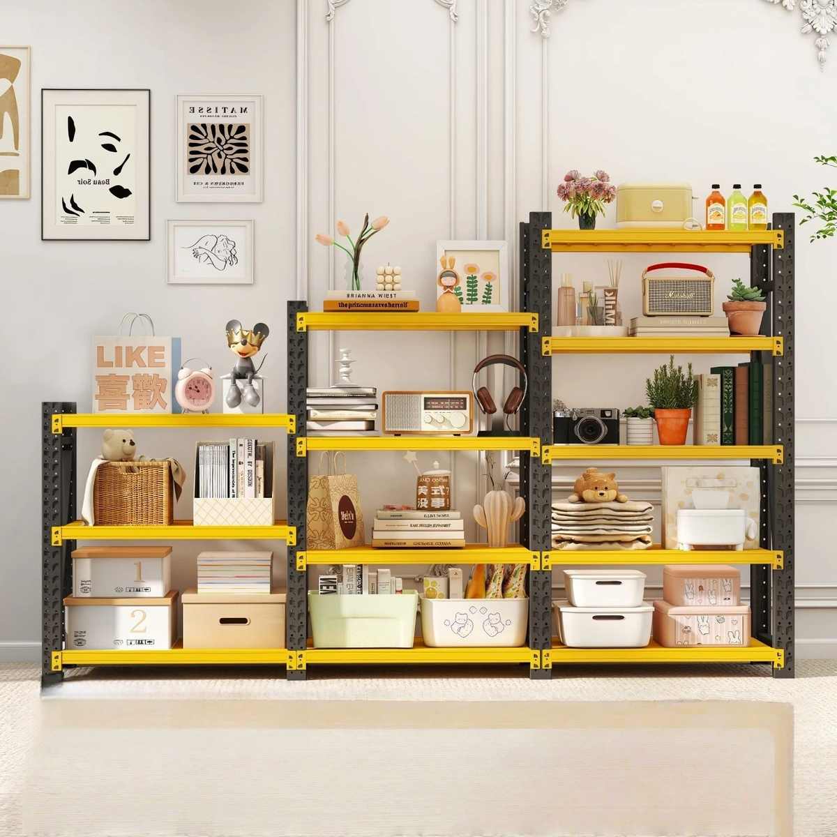 小型家用钢制货架置物架客厅靠墙多层储物架物品摆放架阳台花架子