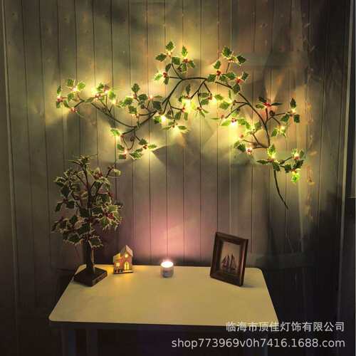 跨境LED仿真树枝藤条灯可弯曲造型灯串圣诞节房间氛围装饰闪闪灯