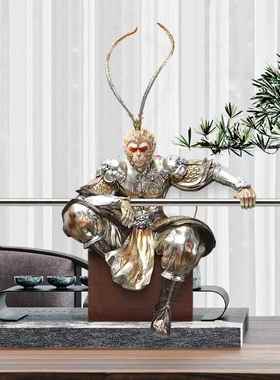 正品轻奢玄关斗战胜佛件孙悟空齐业天大圣装摆客厅办公室桌面饰开