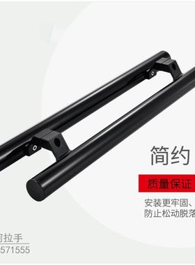 黑色圆管把手 无框玻璃门拉手明装 肯德铝合金大拉手 可定做孔距