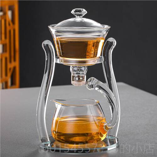 正品透明璃半自动茶具创意冲茶简器家用约懒玻人泡档茶器高礼品套