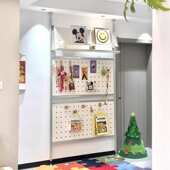 洞洞免挡板铝型材办公室打孔顶天立地板展示架餐厅屏风装 饰品隔断