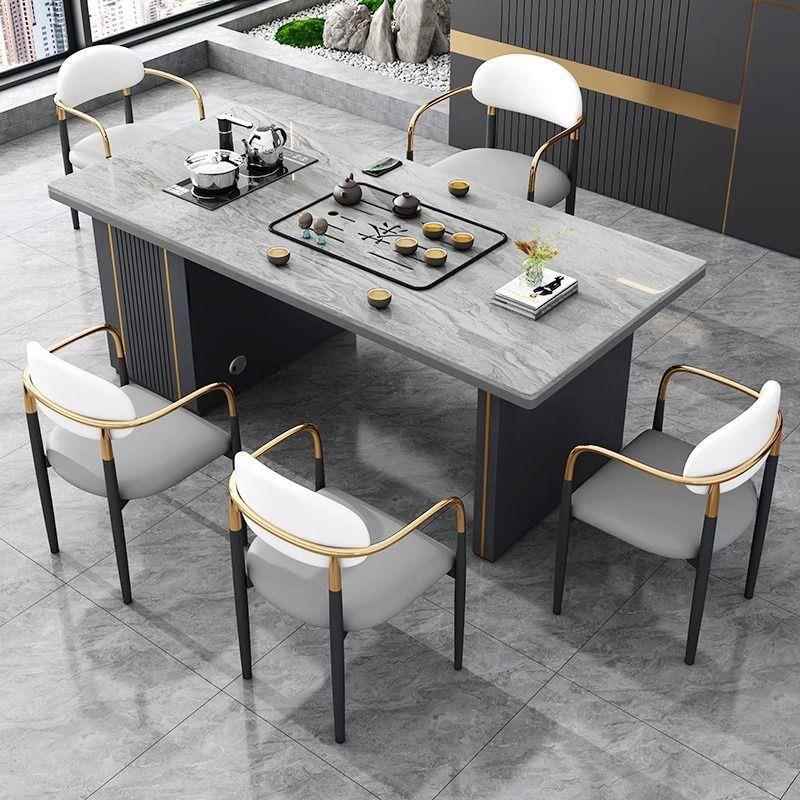 岩板茶桌椅组合现代简约办公茶台小户型客厅家用轻奢茶桌小茶台