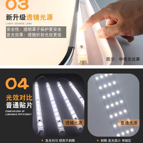 led吸顶灯灯条灯带灯板长条改造灯芯贴片灯片无极遥控透镜光源H管