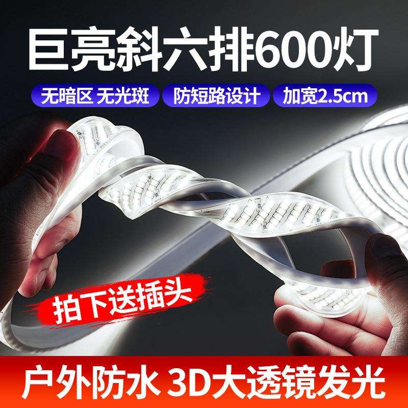 爆亮600灯LED灯带户外工程亮化超亮防水白光家用客厅门头防雨灯条